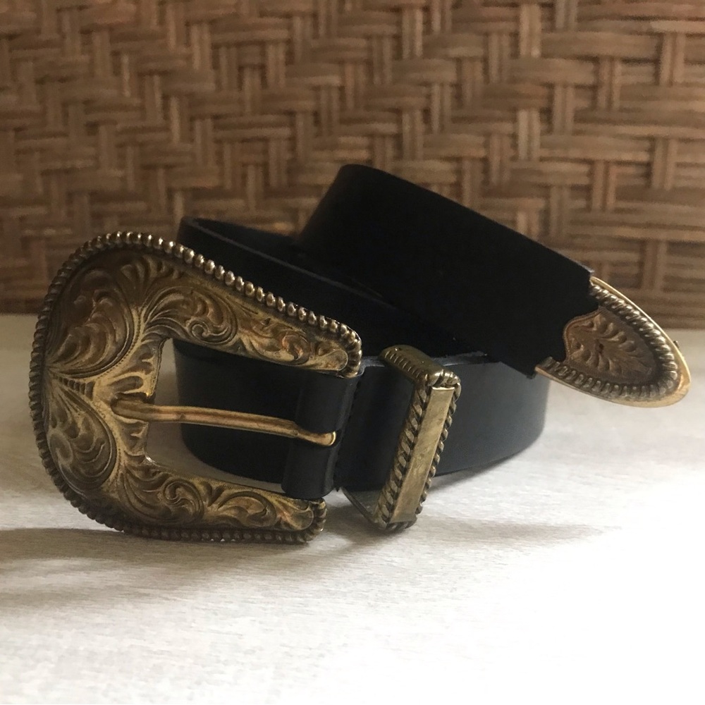 Women’s Italian Leather & Brass Belt